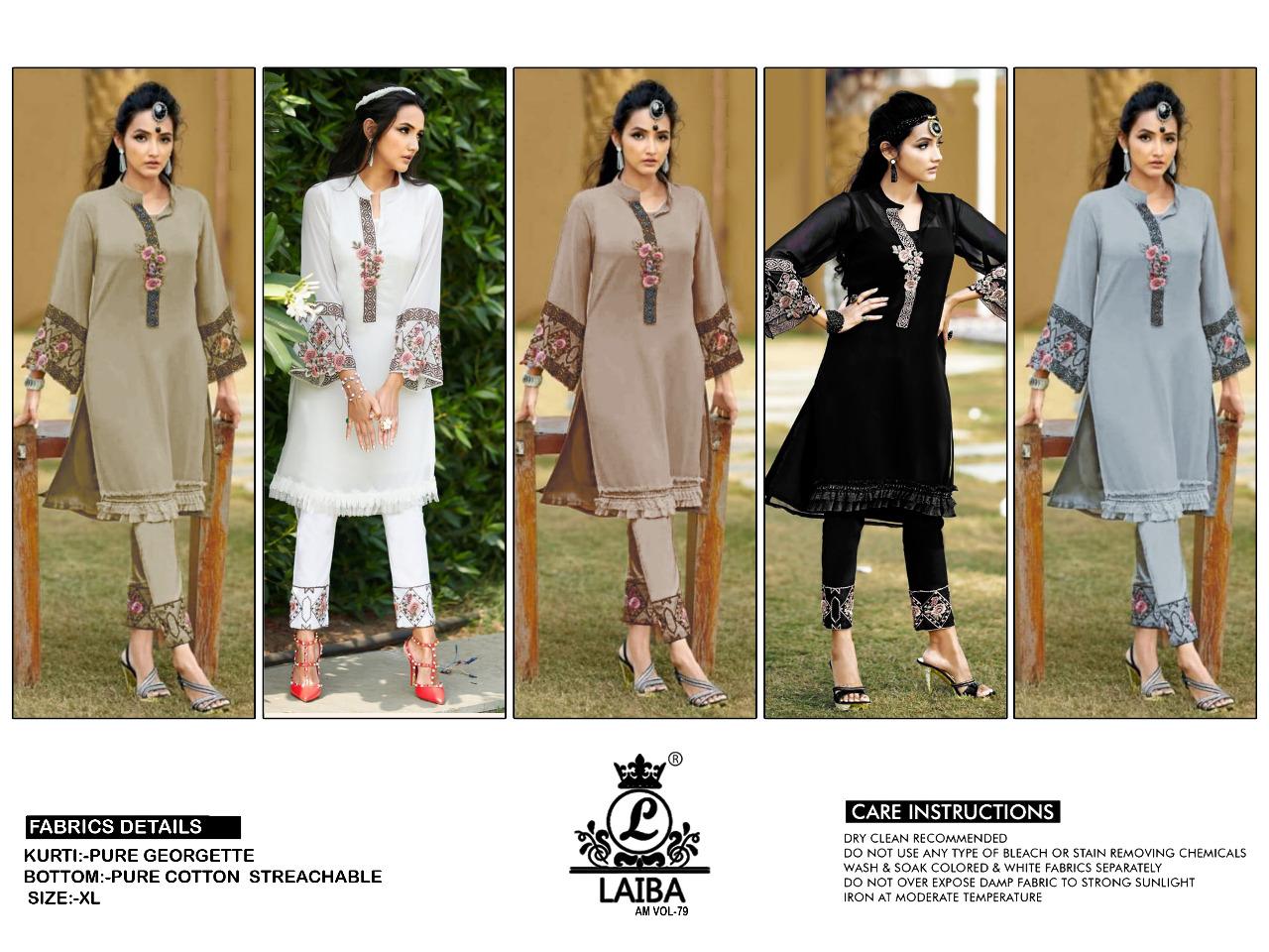 Laiba Am 79 Heavy Festive Wear Georgette Latest Top With Bottom Collection